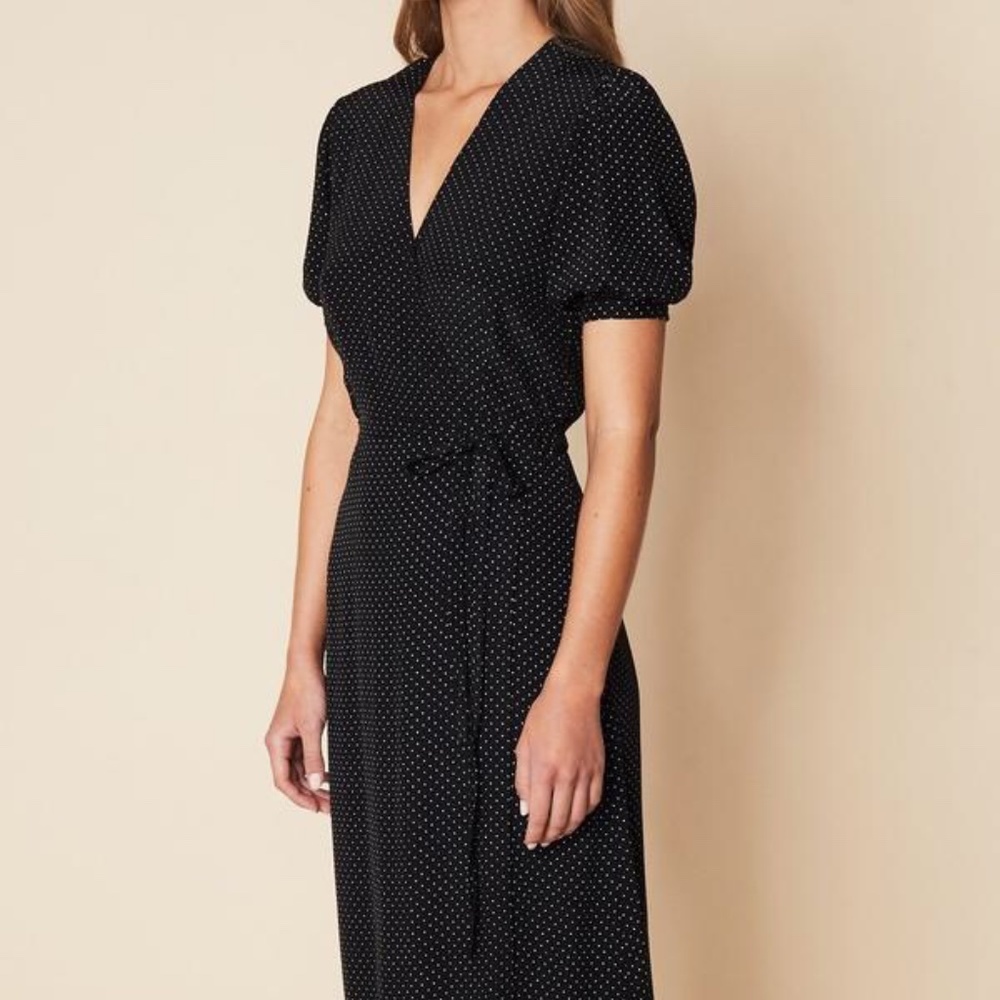 Polka dot wrap dress